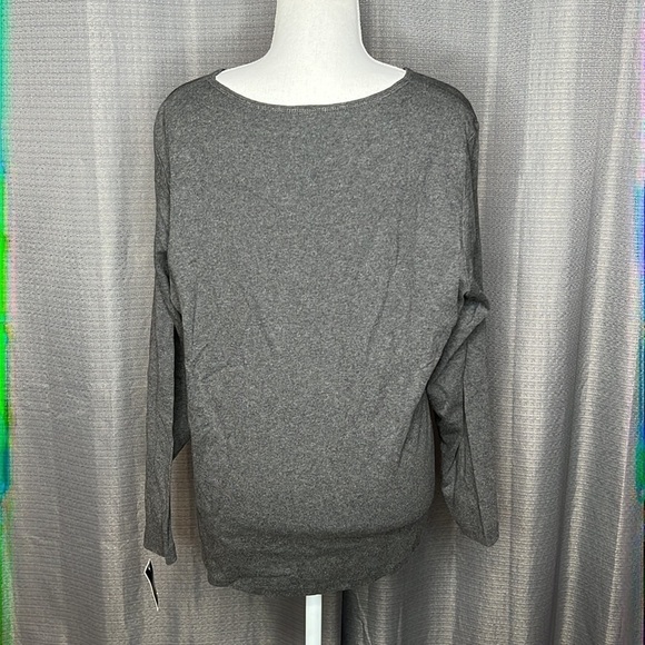 KAREN SCOTT WOMAN SIZE 0X CHARCOAL HEATHER GRAY LONG SLEEVED HENLEY TSHIRT New - Picture 4 of 6